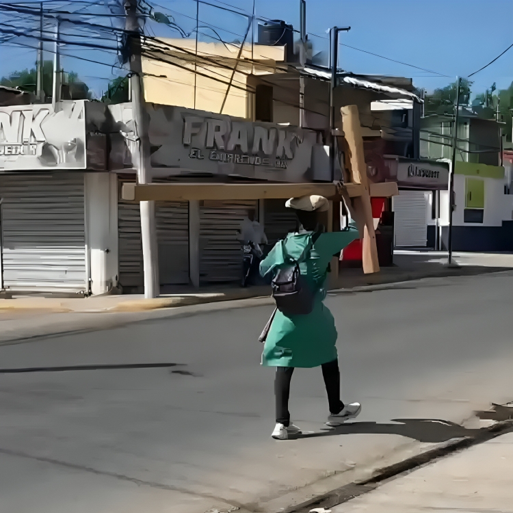 “El Peregrino” recorre República Dominicana con una cruz y llama al arrepentimiento